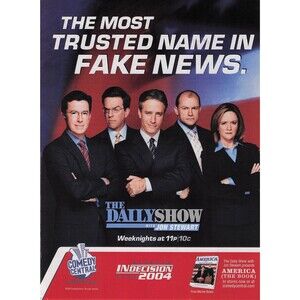 2004 The Daily Show Comedy Central Stewart Helms Bee Colbert Corddry print ad